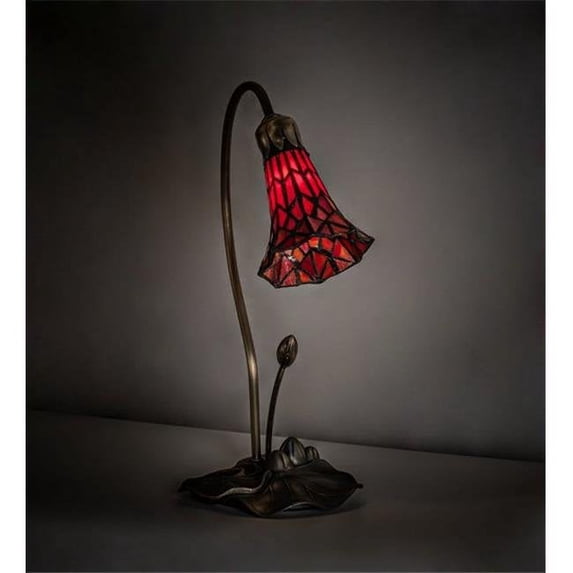 Meyda Tiffany 188683 Pond Lily 16" Tall Buffet Table Lamp - MultiColor