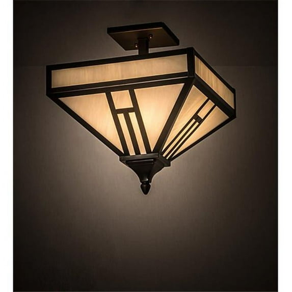 Meyda Tiffany 189545 H Mission 4 Light 19" Wide Semi-Flush Ceiling Fixture - Craftsman