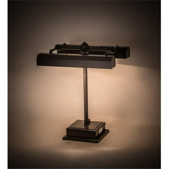 Meyda Tiffany 190931 Utica Library Bankers 2 Light 16" Tall Buffet Table Lamp - Bronze