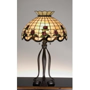 Meyda Tiffany - 19138 - Three Light Table Lamp - Roseborder - Beige Burgundy Pink-190pack