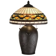 2 Light Light Tiffany Acorn Table Lamp Mahogany Bronze Finish