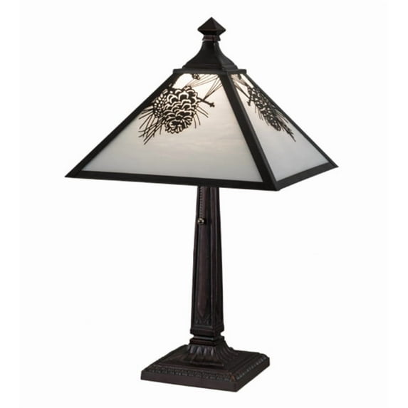 Meyda Tiffany 192187 Winter Pine 23" Tall Buffet Table Lamp - Bronze