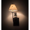 thumbnail image 1 of Meyda Tiffany 192592 Pressed Foliage 20" Tall Wall Sconce - Satin Black Wrought Iron, 1 of 1