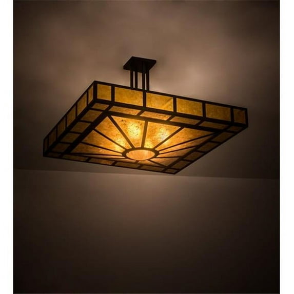 Meyda Tiffany 194853 Mission Prime 4 Light 43" Wide Semi-Flush Square Ceiling Fixture -