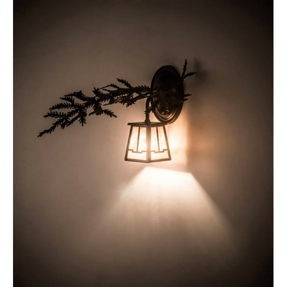 Meyda Tiffany 198534 Pine Branch Valley View Left 10" Tall Wall Sconce - MultiColor