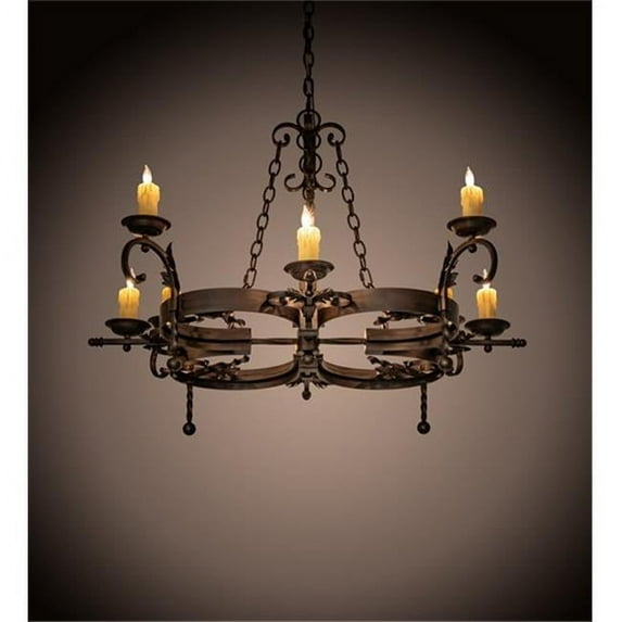 Meyda Tiffany 199184 Andorra 8 Light 42" Wide Taper Candle Style Chandelier - Rust