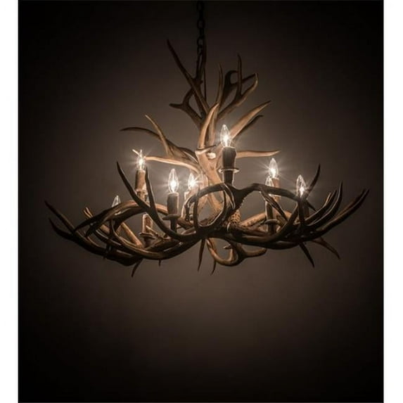 Meyda Tiffany 200458 Antlers 10 Light 42" Wide Antler Candle Style Chandelier - Copper