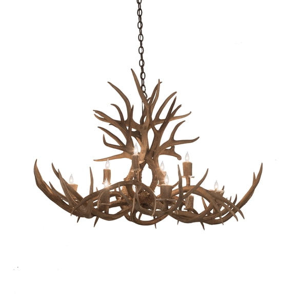 Meyda Tiffany 200459 Long Antlers Mule Deer 10 Light 38" Wide Antler Candle Style