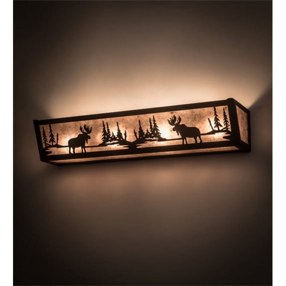 Meyda Tiffany 200615 Moose At Lake 24" Wide Bath Bar - Bronze
