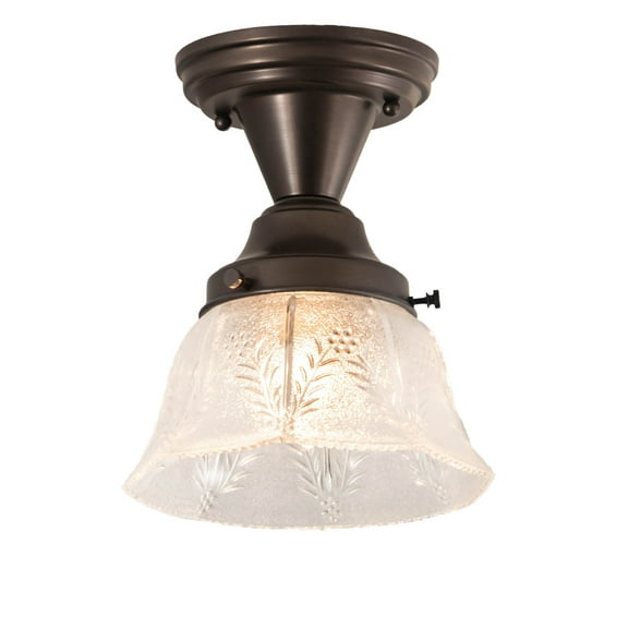 Meyda Tiffany 203097 Revival Summer Wheat 8" Wide Semi-Flush Ceiling Fixture - Brown