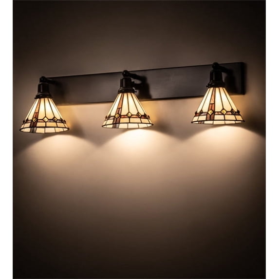 Meyda Tiffany 204517 Belvidere 3 Light 38" Wide Vanity Light - Brown