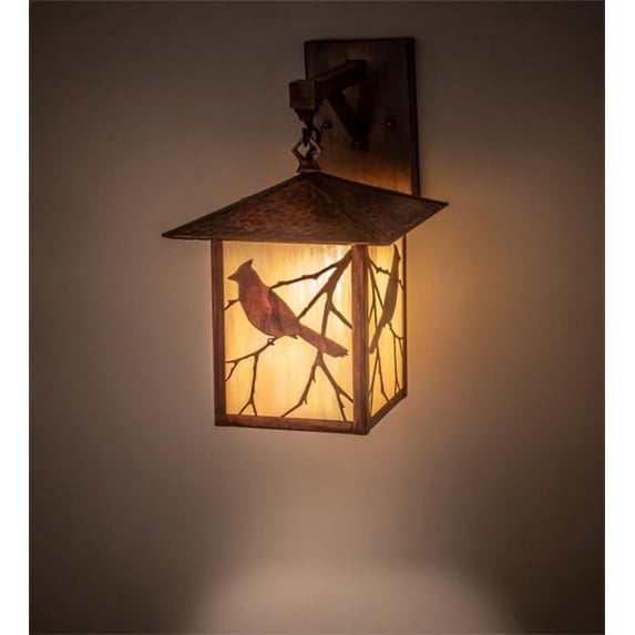 Meyda Tiffany 210355 Seneca Song Bird 14" Tall Wall Sconce - Copper