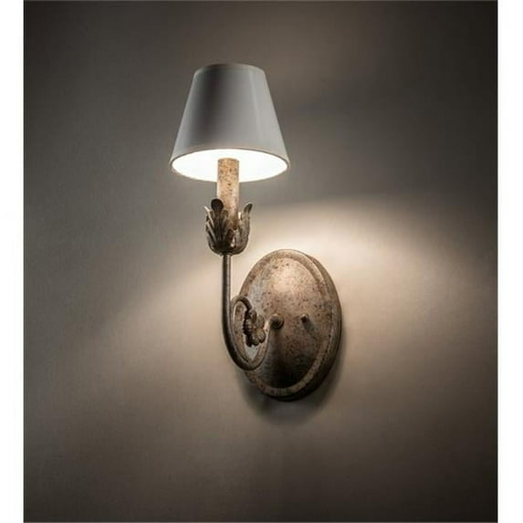 Meyda 211576 5 in. Antonia Wall Sconce - Chocolate, Beige & White