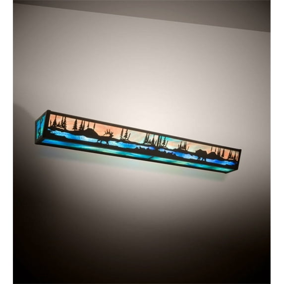 Meyda Tiffany 211730 Elk And Black Bear 48" Wide Bath Bar - Bronze