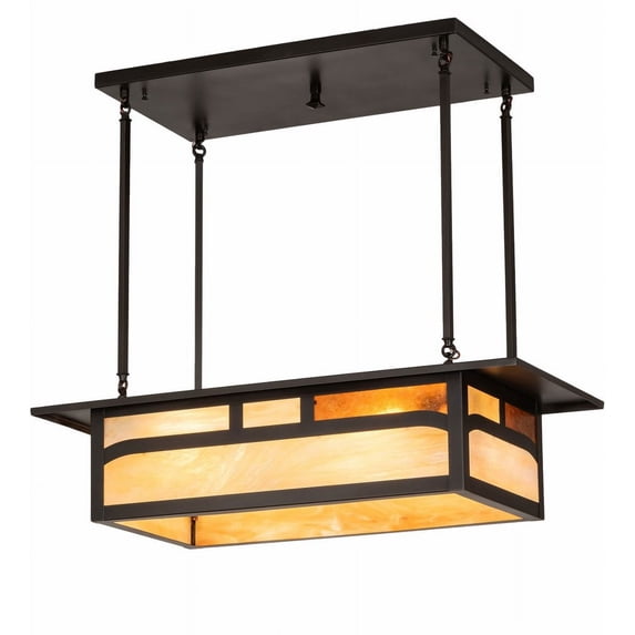 Meyda Tiffany 214896 4 Light 34" Wide Linear Pendant - Brown