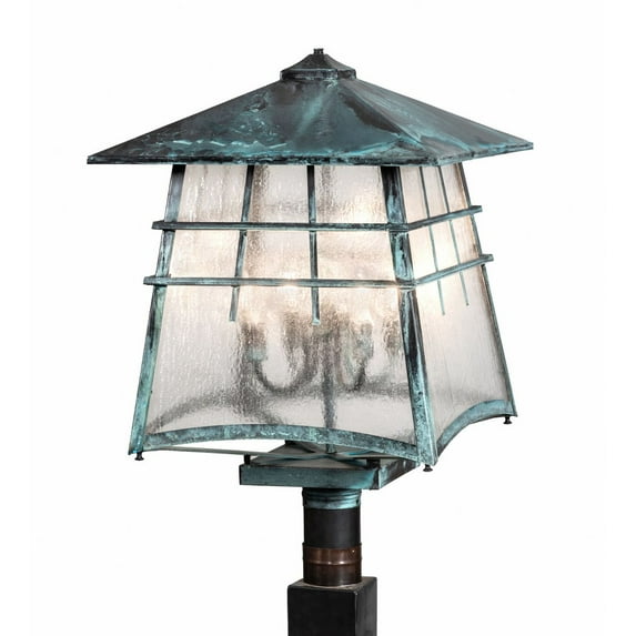 Meyda Tiffany 215763 Stillwater 4 Light 24" Tall Post Light - Verdigris