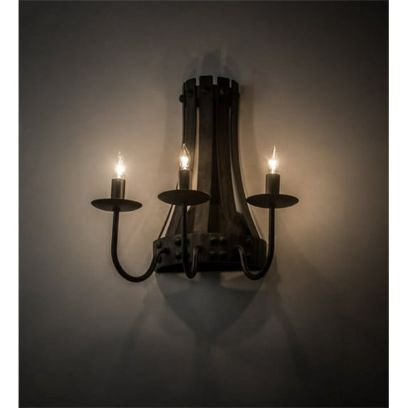 Meyda Tiffany 215775 Barrel Stave 3 Light 16" Tall Wall Sconce - Black