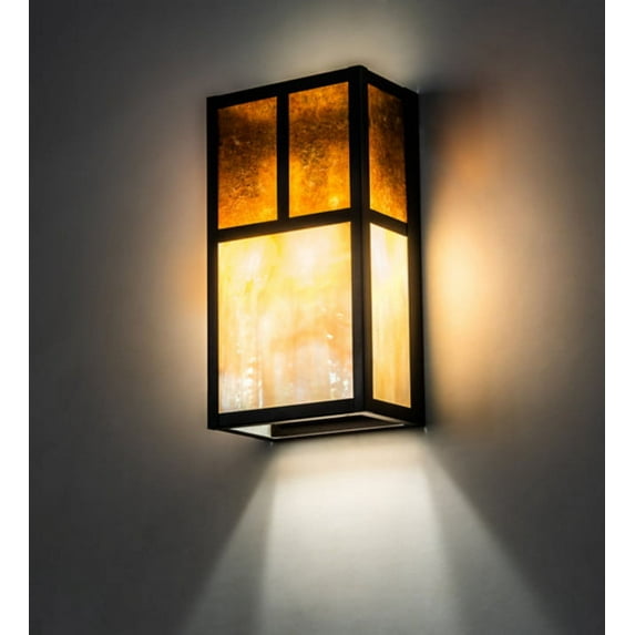 Meyda Tiffany 216256 Hyde Park 2 Light 12" Tall Hand Crafted Wall Sconce - Brown