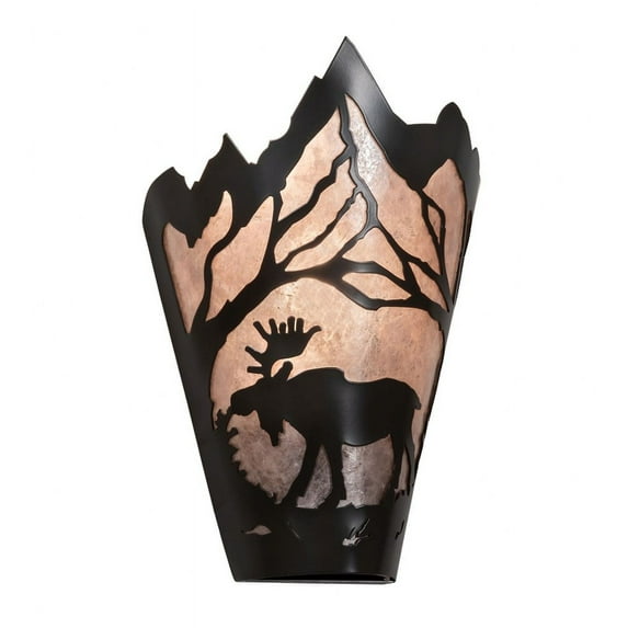 Meyda Tiffany 217008 Moose At Dawn Left 12" Tall Wall Sconce - Bronze