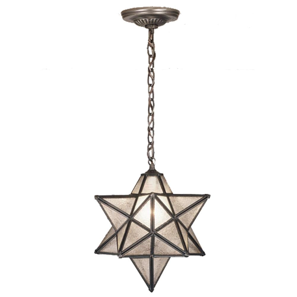 Moravian Star Seedy Glass Mini Pendant in Mahogany Bronze