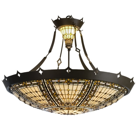 Meyda Tiffany 21938 Fleur-De-Lis 2 Light 36" Wide Pendant - Bronze