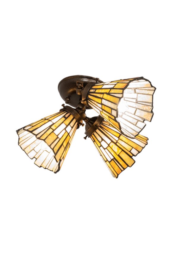 Tiffany 223048 Delta 3 Light 15" Wide Semi-Flush Ceiling Fixture - Gold