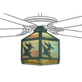 thumbnail image 1 of Meyda Tiffany 22339 Ducks In Flight - 1 Light Fan Light Kit   Verdigris Finish with Coral/Green/Blue/Violet Glass, 1 of 6