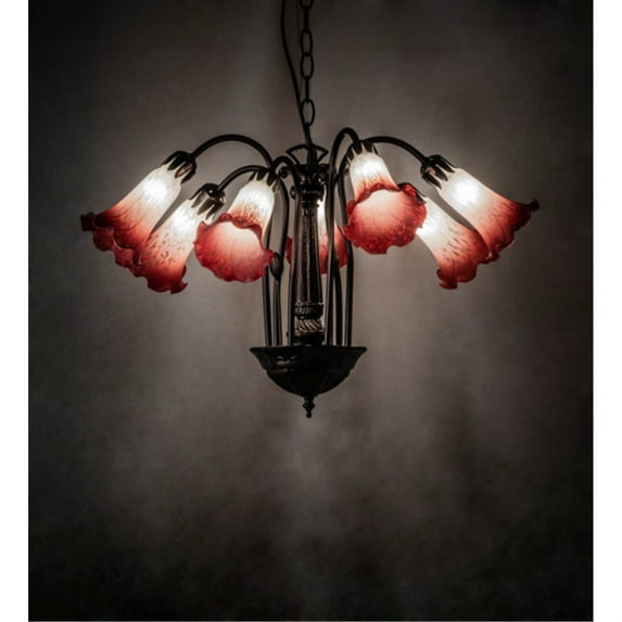 Meyda Tiffany 236536 Tiffany Pond Lily 7 Light 24" Wide Chandelier - MultiColor