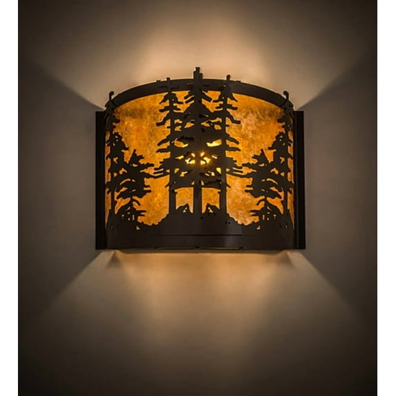 Meyda Tiffany 23824 Tall Pines 10" Tall Wall Sconce - Bronze