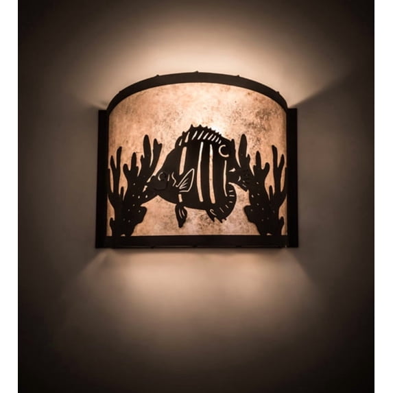 Meyda Tiffany 23825 Tropical Fish 10" Tall Wall Sconce - Black
