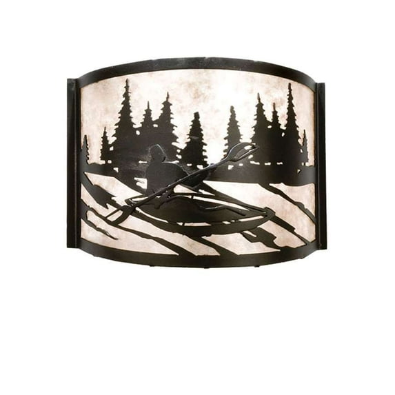 Meyda Tiffany 23831 White Water Kayak 9" Tall Wall Sconce - Black