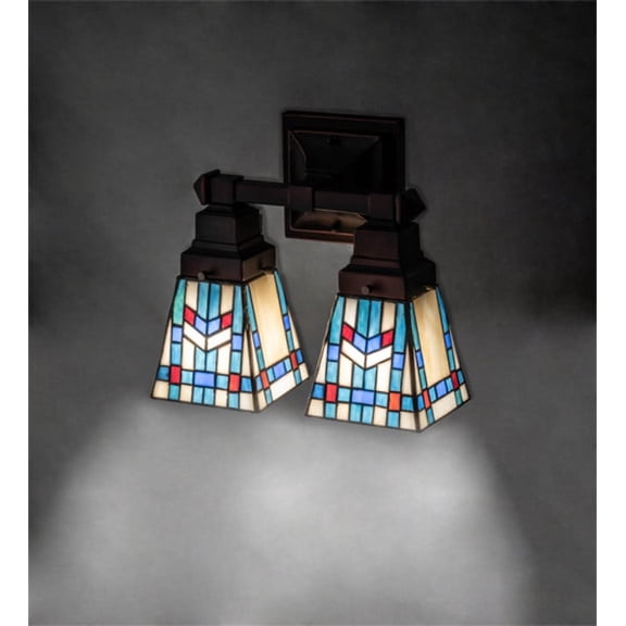 Meyda Tiffany 238498 Prairie Wheat 2 Light 11" Tall Wall Sconce - MultiColor