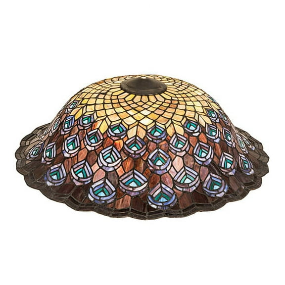 Meyda Tiffany 23950 Tiffany Peacock Feather 8" Tall Lamp Shade