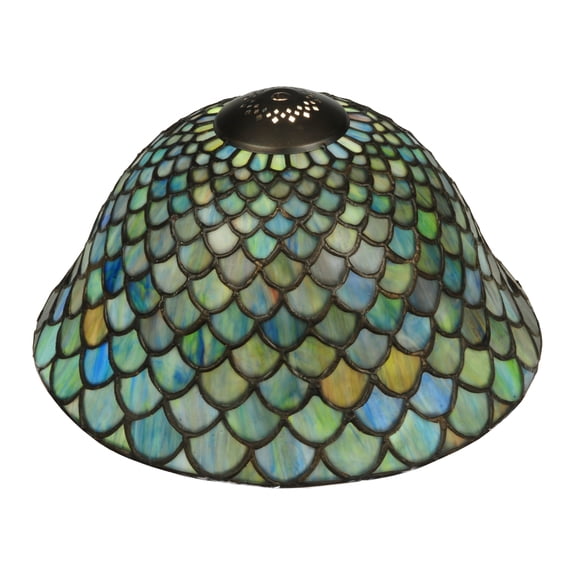 Meyda Tiffany 23953 12" W Tiffany Fishscale Replacement Shade - Green