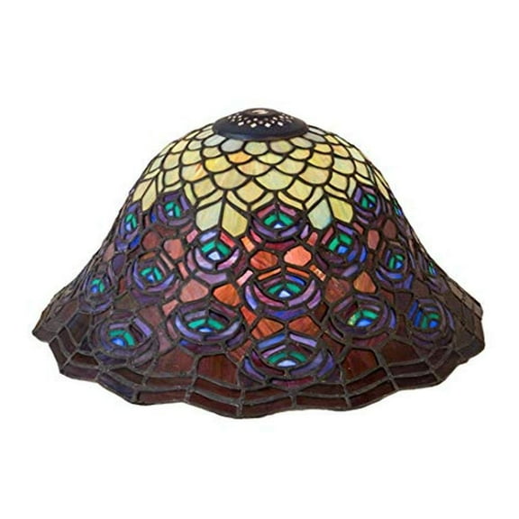 Meyda Tiffany 23958 Tiffany Peacock Feather 7" Tall Lamp Shade