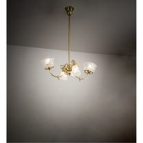 Meyda Tiffany 242592 Long Revival Gas And Electric 4 Light 22" Wide Chandelier - Brass
