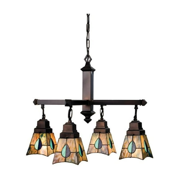 Meyda Lighting 26"W Mackintosh Leaf 4 LT Chandelier.609