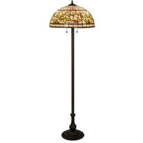 60" High Tiffany Turning Leaf Floor Lamp