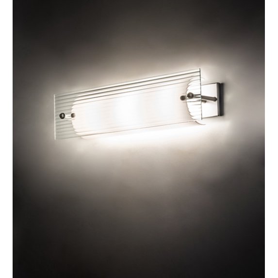 Meyda Tiffany 243473 Quadrato Fluted 24" Wide Bath Bar - Nickel