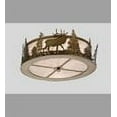 thumbnail image 1 of Meyda Tiffany 24467 Elk At Dusk 2 Light 16" Wide Semi-Flush Drum Ceiling Fixture - Copper, 1 of 3