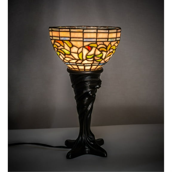 Meyda Tiffany 244889 Tiffany Turning Leaf 15" Tall Buffet Table Lamp - MultiColor