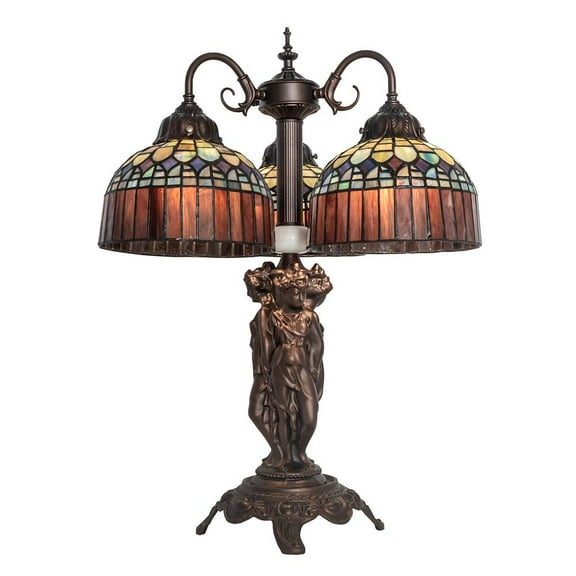 Meyda Tiffany 245481 Tiffany Candice 3 Light 23" Tall Buffet Table Lamp - MultiColor