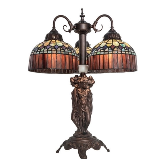 Meyda Tiffany 245481 Tiffany Candice 3 Light 23" Tall Buffet Table Lamp - MultiColor