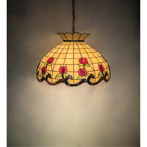 23" Wide Roseborder Pendant