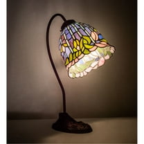 Meyda Tiffany 247789 Tiffany Flowering Lotus 18" Tall Gooseneck Table Lamp - MultiColor
