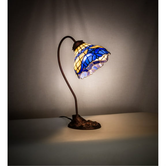 Meyda Tiffany 247795 Baroque 18" Tall Gooseneck Table Lamp - MultiColor