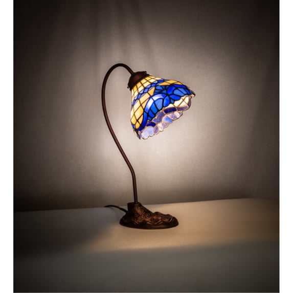 Meyda Tiffany 247795 Baroque 18" Tall Gooseneck Table Lamp - MultiColor