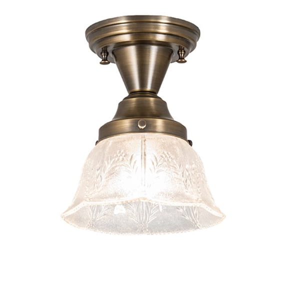 Meyda Tiffany 254404 Revival Summer Wheat 8" Wide Semi-Flush Ceiling Fixture - Brass