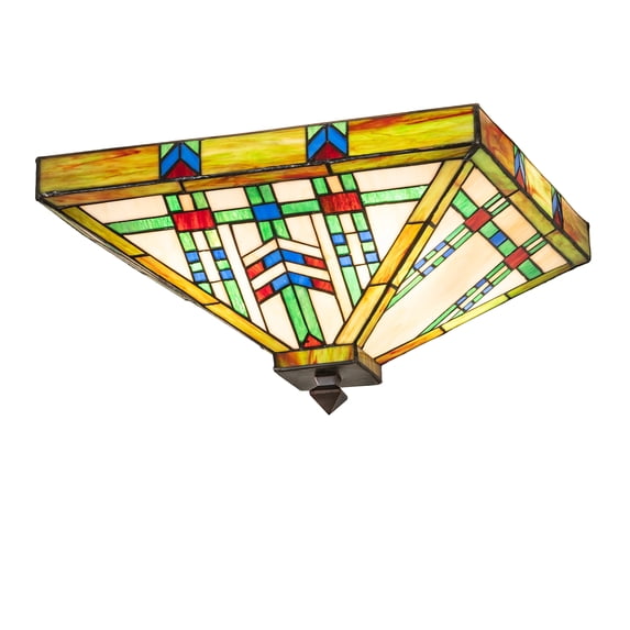 17" Square Prairie Wheat Flushmount - N/A