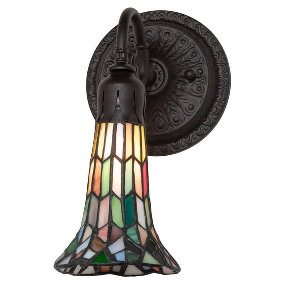 Meyda Lighting 5.5" Wide Stained Glass Pond Lily Wall Sconce - N/A